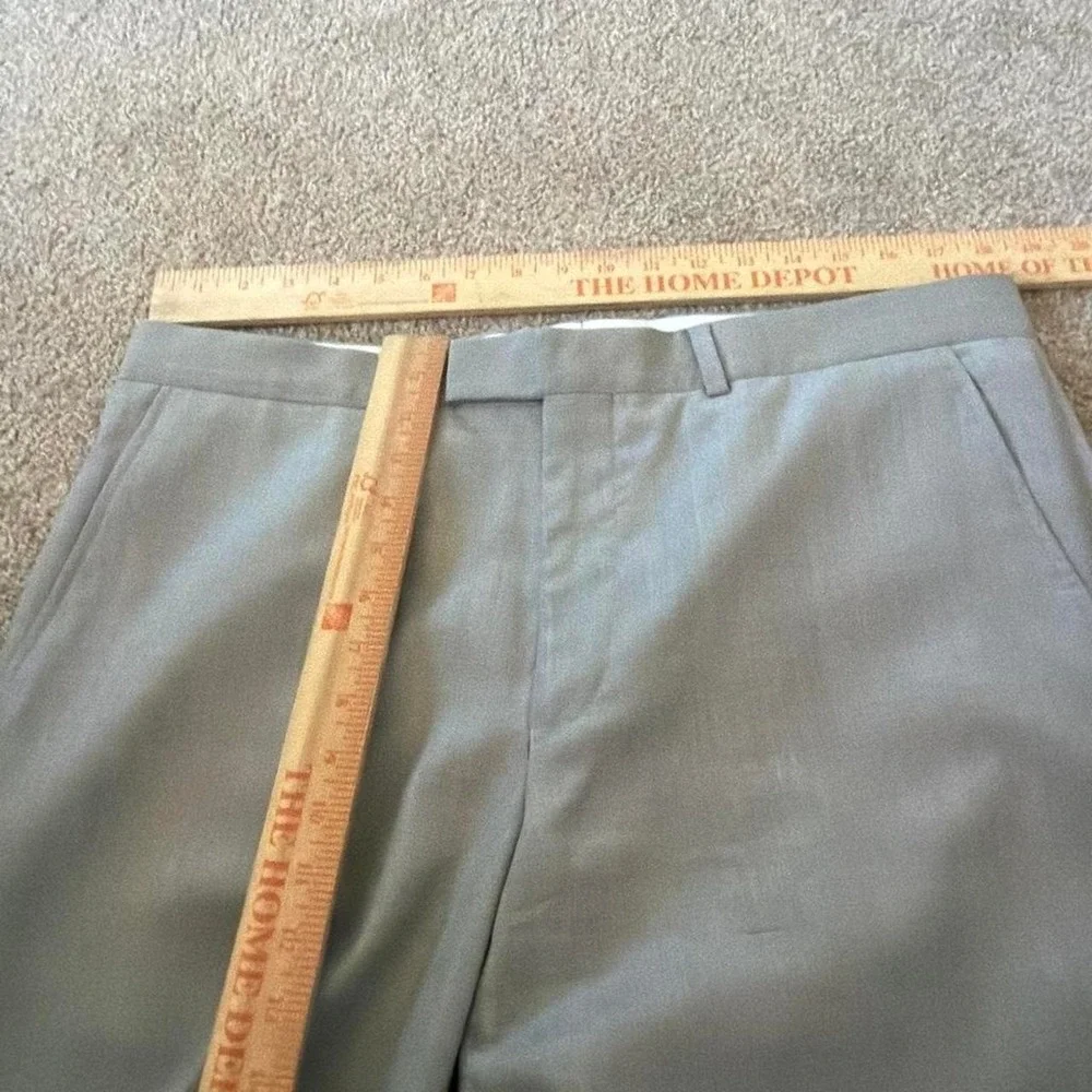 36x34 Grey Pleated Straight Wide Leg Dress Pants Y2K Grunge 2000s Vintage